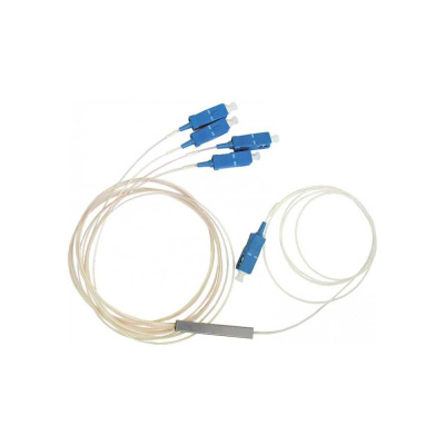 Оптический сплиттер планарный XBIT PLC, SC/UPC, 4 выхода, в гильзе PLC-ST-1x4-SC/U