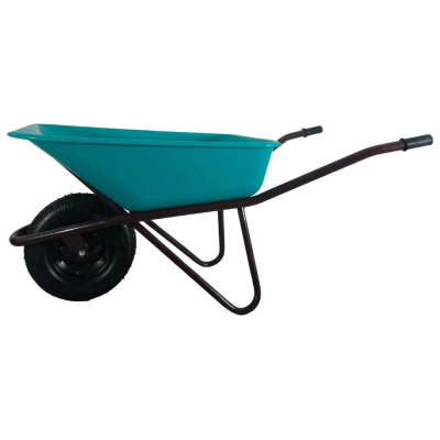 Строительная одноколесная тачка LWI 130 л, 230 кг, сверхпрочное полимерное корыто