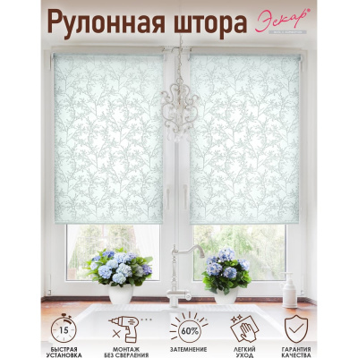 Рулонные шторы Эскар сакура, голубой, 50x160 см