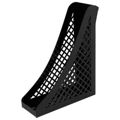 Лоток вертикальный для бумаг BRAUBERG ECO, 240х80х290 мм, сетчатый, черный, 239014