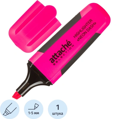 Маркер текстовыделитель Attache Selection Neon Dash 1-5мм розовый HL7010