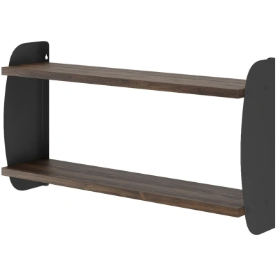 Полка Kobor S2-120/20 1200x200x500 Черный муар/Дуб чарльстон