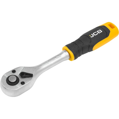 Трещотка реверсивная JCB с резиновой ручкой 1/4''