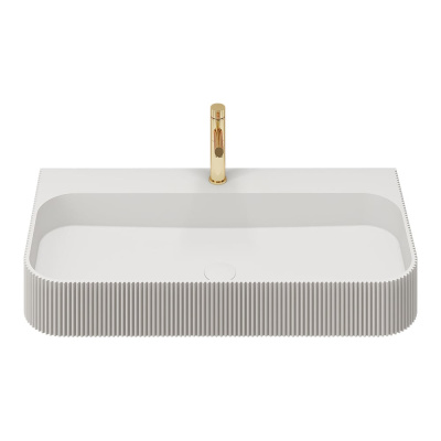 Раковина из искусственного камня VINCEA 750x460x120, подвесная, белый матовый VWB-6SG75MW