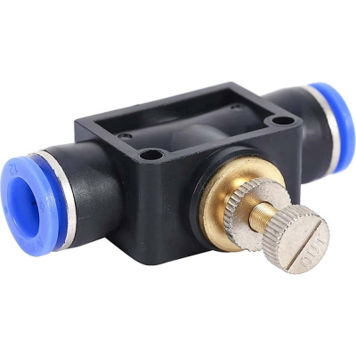 Фитинг цанговый с краником прямой 12 мм - 12 мм Pegas pneumatic