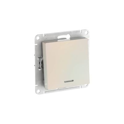 1-клавишный выключатель с подсветкой Systeme Electric ATLASDESIGN, сх.1а, 10АХ, мех., быстрозажимные клеммы, жемчуг