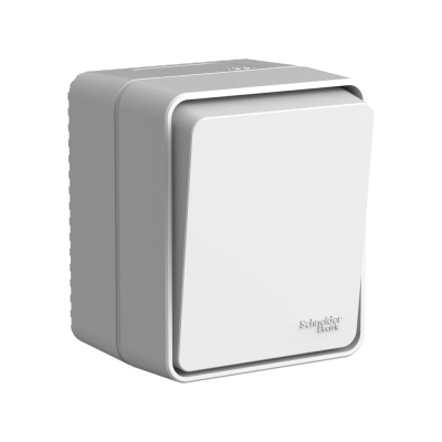 Выключатель 1-клавишный кнопочный Systeme Electric AtlasDesign Profi IP54, 10 АХ, открытой установки, Серый