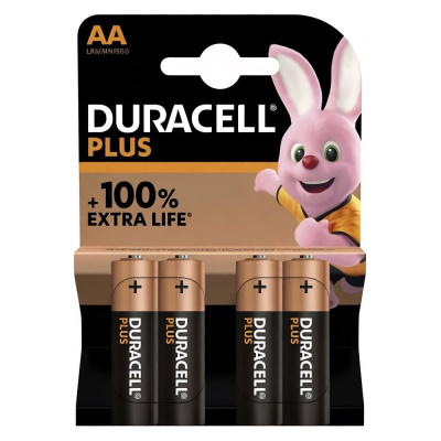 Батарейка Duracell PLUS AA BL4 щелочная