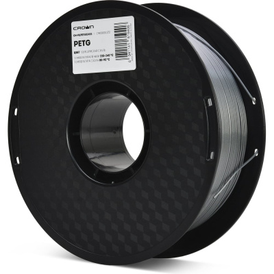 Филамент CROWN MICRO CM-FILPETG024SS PETG 1.75 1кг сталь серебристая