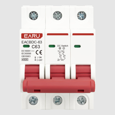 Выключатель автоматический дифференциальный EARU DC MCB EACBDC-63 1P 63A