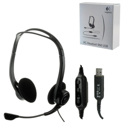 Гарнитура Logitech Headset PC 960, Stereo, OEM, USB, [981-000100]