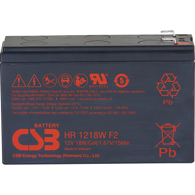 Аккумулятор для ИБП CSB HR1218W F2 12В, 4.5Ач