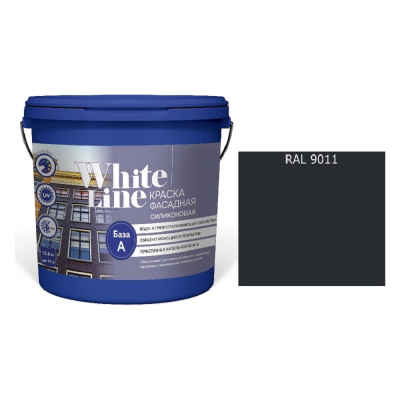 Краска White Line WL ВД фасадная силиконовая RAL 9011 (вед 0,9 л/1,1 кг)