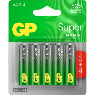 Батарейка GP Super AA/LR6 15A6/4-2CR10/GP15AA216/4-2CRSBC10 10шт/уп (6+4)