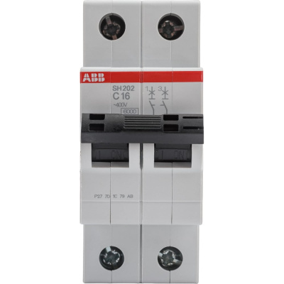 Автоматический выключатель ABB 2-полюсной sh202 c 16
