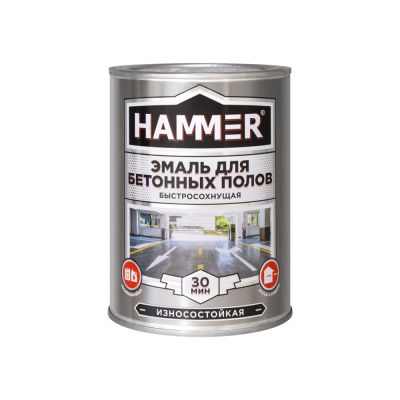 Эмаль акриловая для бетонных полов Hammer серая 1 кг