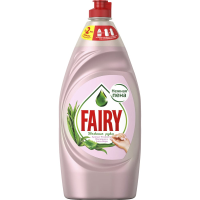 Fairy Нежные руки с ароматом розового жасмина и алоэ вера — эффективное моющее средство для посуды с формулой