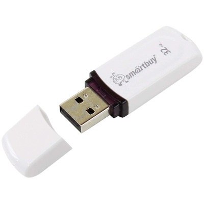 Память Smart Buy "Paean" 32GB, USB 2.0 Flash Drive, белый