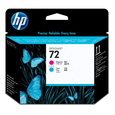 Головка печатающая для плоттера HP (C9383A) Designjet T610/795/1100 и др,. №72, пурпурная и голубая, оригинальная