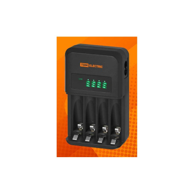 Зарядное устройство TDM ELECTRIC 18044 (1800 mA 4 слота АА/ААА 4 кан.), LCD-экран, 220 В, TDM