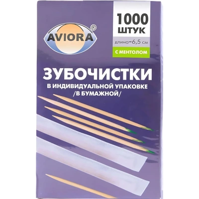 Зубочистки бамбук в инд. бум. упак. с ментолом 1000шт./уп. 401-609