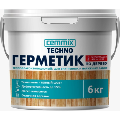 Акриловый герметик для дерева CEMMIX Теплый шов (дуб; 6 кг)