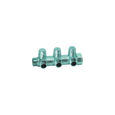 Запорный коллектор с 3 отводами FAR 1" ВР-НР М24х19 FK 3900 C1