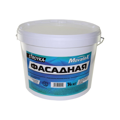 Водоэмульсионная краска Movatex Stroyka фасадная, 14 кг Т31725