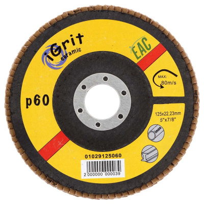Лепестковый круг iGrit Ceramic КЛТ2 125x22,23мм Р60 упаковка 10 шт