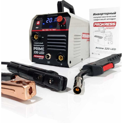 Полуавтомат PROKRESSPOWER PRIME 220 LED (MIG/MMA 20-200А,без газа,цифровой дисплей, съемная горелка) 00-00000028