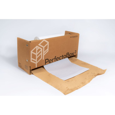 PerfectoBox2 (сетчатая крафт-бумага + тишью) БумАльтернатива бурая/белая, 134 м