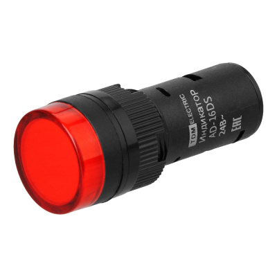 Лампа TDM ELECTRIC AD-16DS матрица, d16мм, красный, 24В, AC/DC