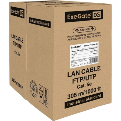 Кабель ExeGate FUTP4-C5e-CU-S24-OUT-PE-BK-305-FLUKE FTP