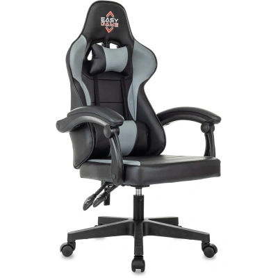 Кресло VB_Echair Easy Game-907 LT PU экокожа черный/серый, пластик