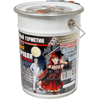Nippon Ace Густой Кровельный Герметик "Жидкая Кровля - быстрый ремонт" УФО-стойкий ведро 5 литров