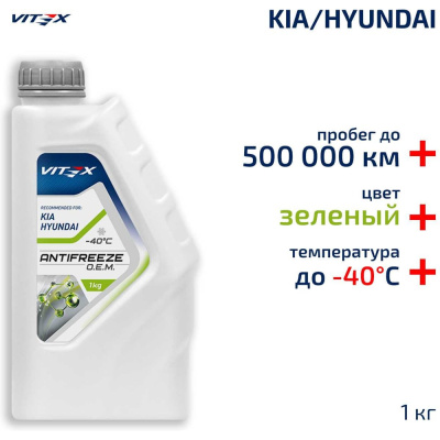 Vitex O.E.M for Hyundai / Kia - инновационный лобридный антифриз нового поколения
