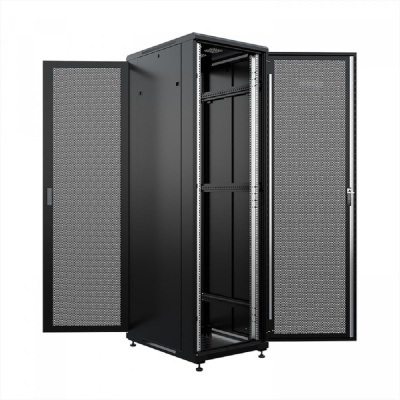 Шкаф напольный универсальный серверный ONTEK TC 18U 600x600мм, 4 профиля 19, двери перфорированная и перфорированная
