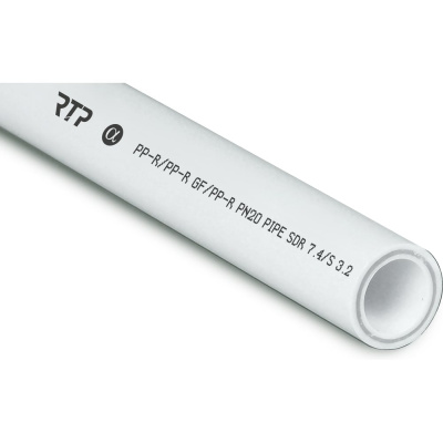 Труба RTP PN20, SDR 7.4, армированная стекловолокном, цвет слоя серый D 32х4.4 мм, 2 м