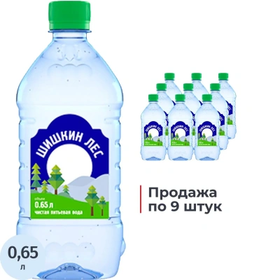 Вода питьевая Шишкин Лес негаз ПЭТ 0,65л