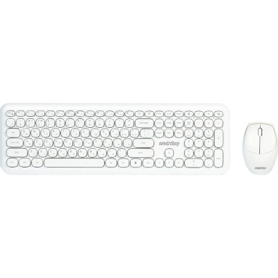 Набор клавиатура+мышь Smartbuy мультимедийный, белый (SBC-666395AG-W)