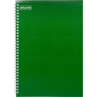 Бизнес-тетрадь А4 80л ATTACHE, спираль, т.-зеленый, блок 60г, обложка 215г