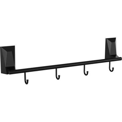 Держатель для полотенец с 4 крючками Kleber ICE Black KLE-ICE004BL