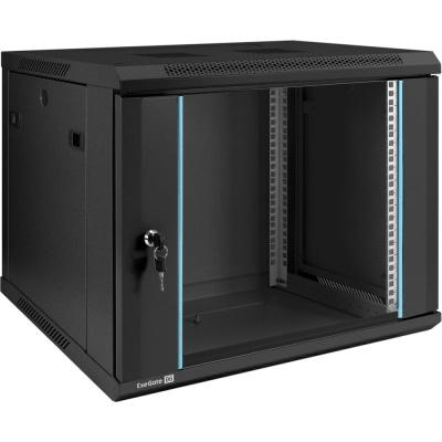 Шкаф телекоммуникационный ExeGate 19 настенный 9U EC-WM-9U.450.G.BLACK 19”, 9U, 600x450x500mm ШхГхВ