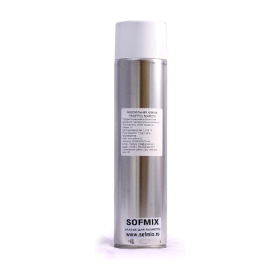 Аэрозольная краска для разметки SOFMIX TRAFFIC MARKER белая, 1 л