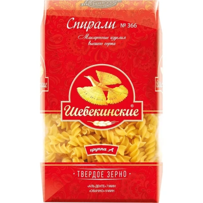 Макароны изделия Шебекинские Спирали 366, 450г