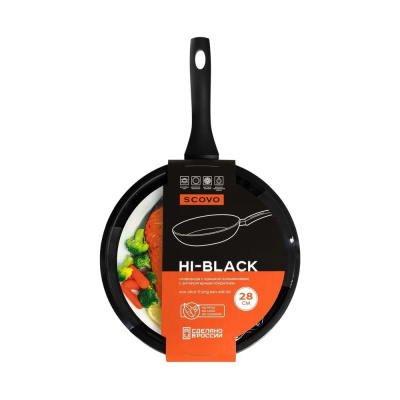 Сковорода SCOVO Hi-Black d 280 мм, стеклянная крышка HB-011