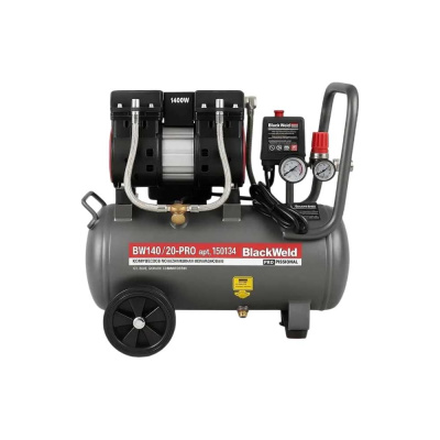 Компрессор коаксильный безмасляный BlackWeld BW1400/24-PRO 24л
