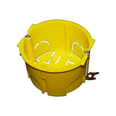 Подрозеточная коробка TWT в стену для суппорта 45x45, желтая