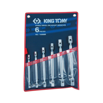 Набор торцевых ключей с шарниром (8-19 мм, 6 предметов) KING TONY
