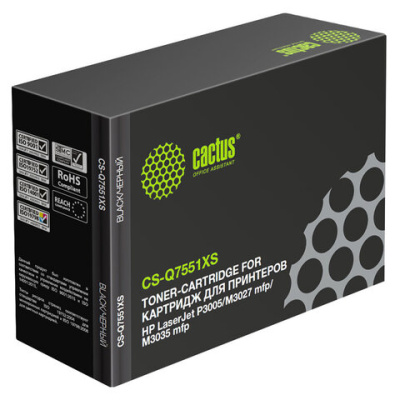 Лазерный картридж Cactus CS-Q7551XS Q7551X черный, 13000 страниц, для HP LJ